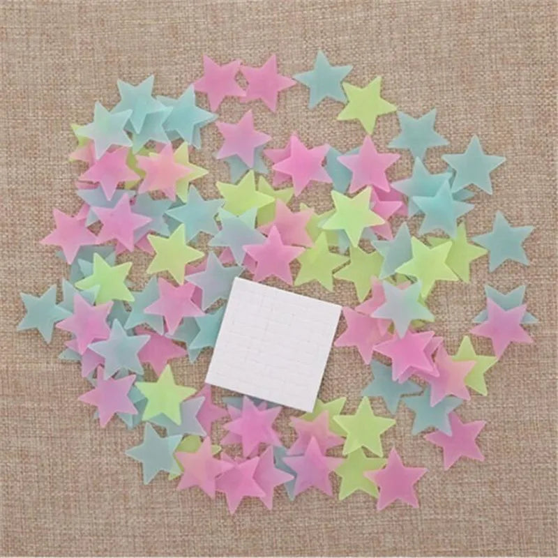 3D Glow-in-the-Dark Star Stickers 50pcs
