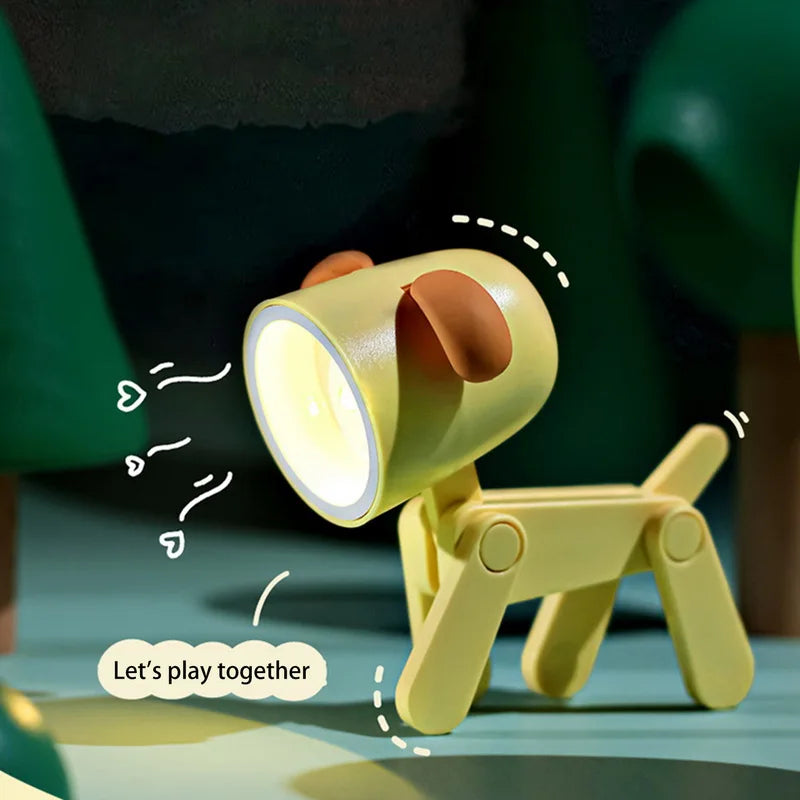 Folding Dog and Deer Mini Desk Lamp