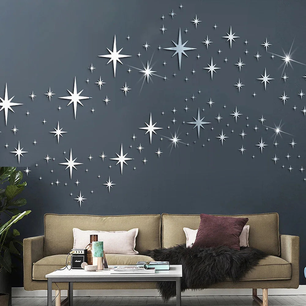 Acrylic Star Mirror Wall Stickers