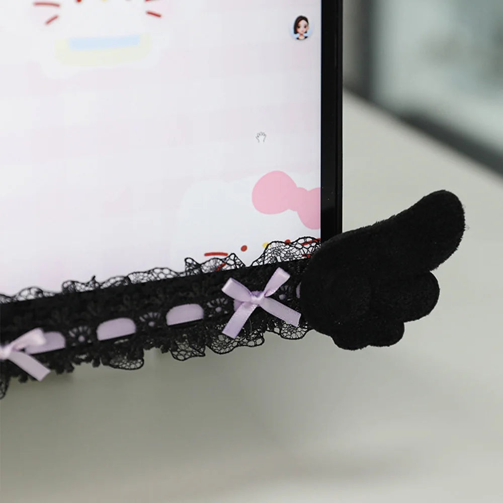 Lace Bow Monitor Frame Decor