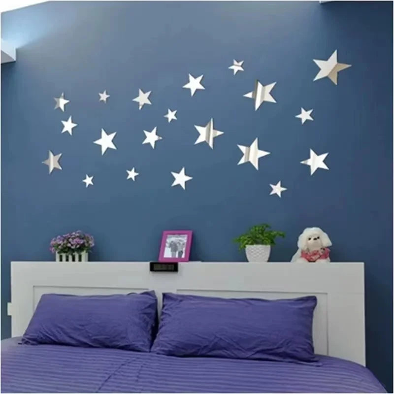 20pcs Star Mirror Wall Decals