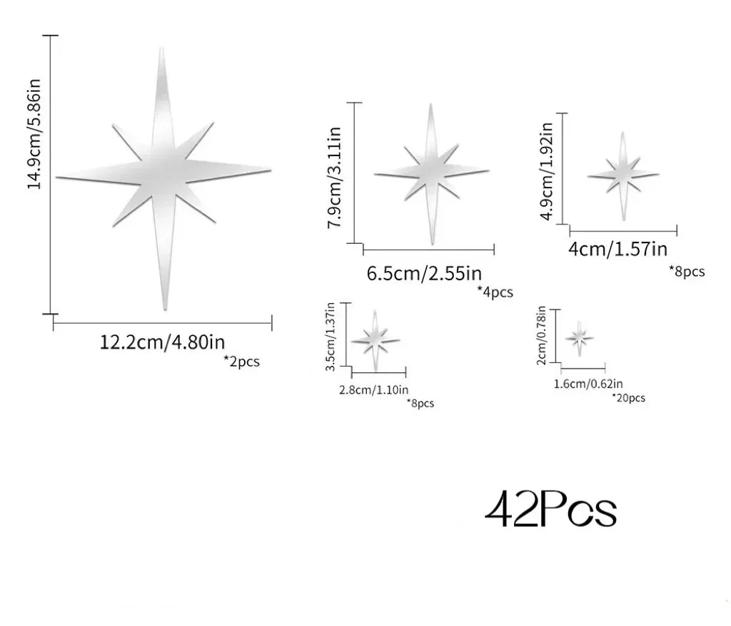 Acrylic Star Mirror Wall Stickers