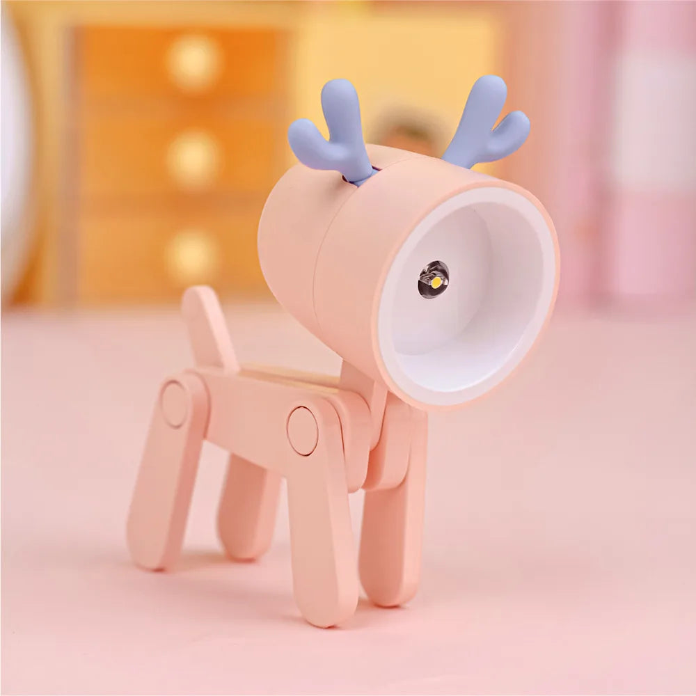 Folding Dog and Deer Mini Desk Lamp