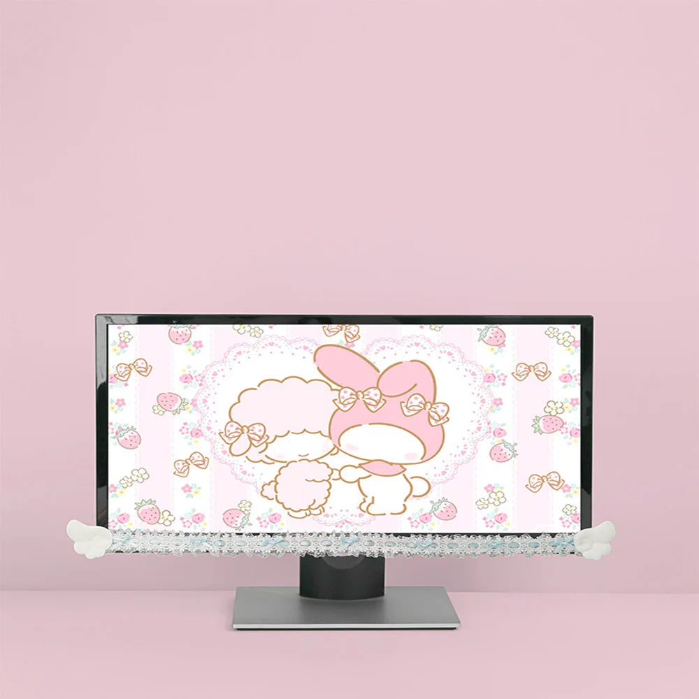 Lace Bow Monitor Frame Decor