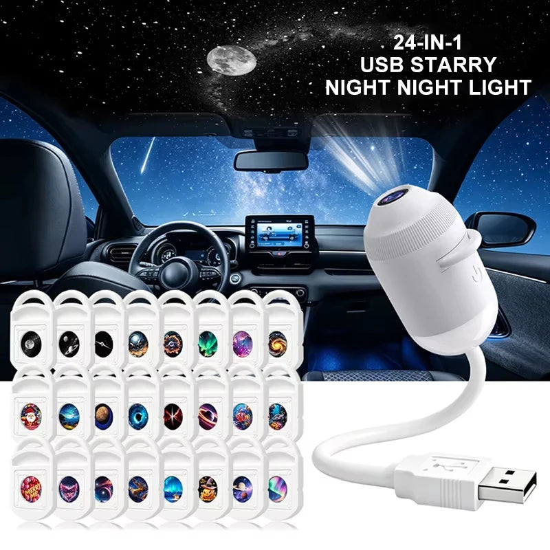 USB Car Starry Sky Projector