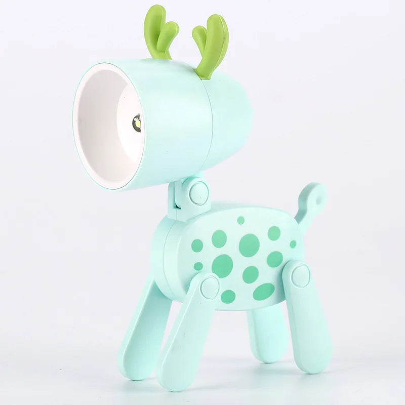Folding Dog and Deer Mini Desk Lamp