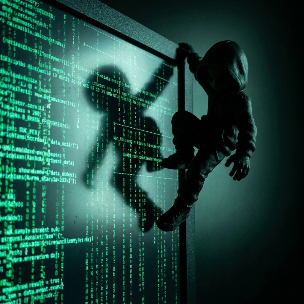 Hooded Climbing Figure Screen Decor