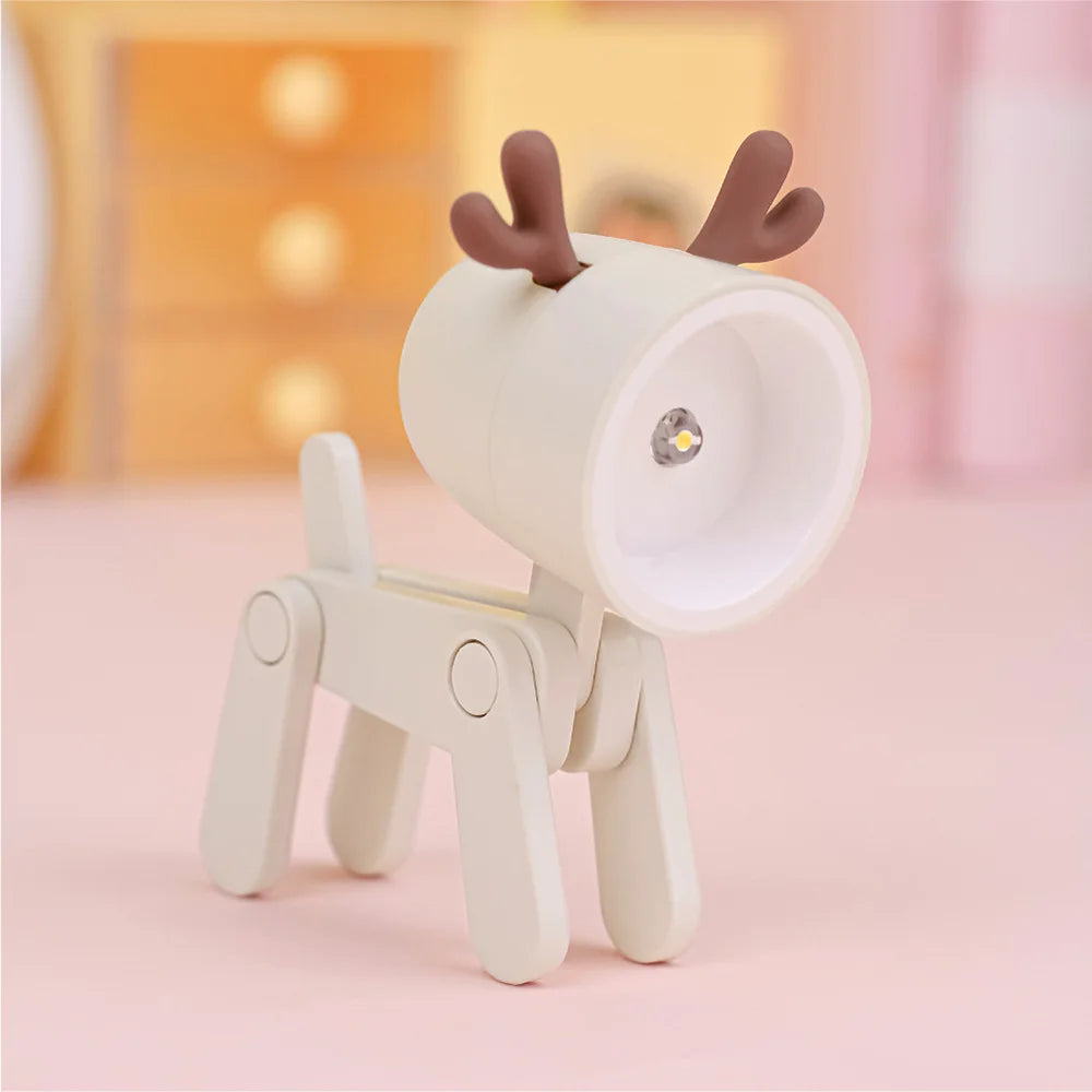 Folding Dog and Deer Mini Desk Lamp