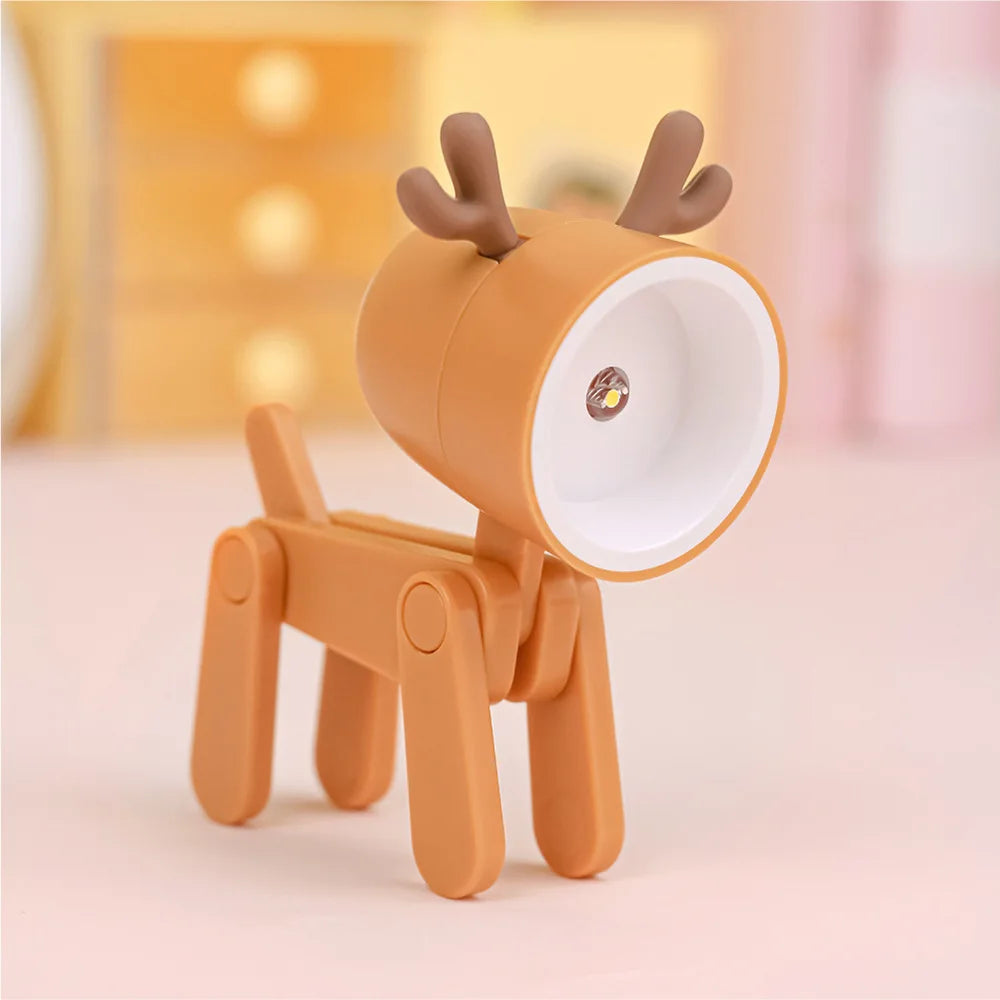 Folding Dog and Deer Mini Desk Lamp
