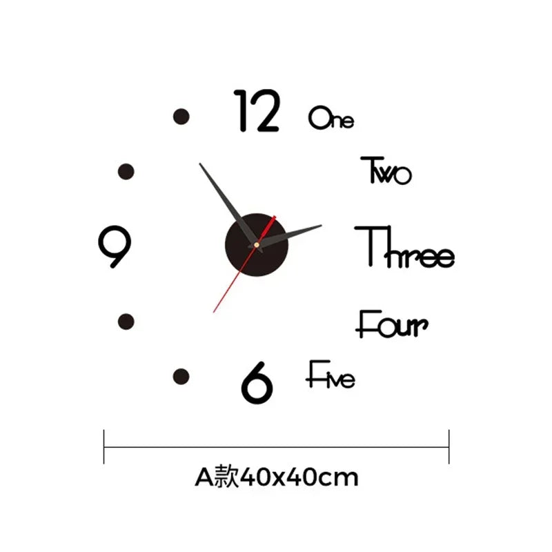 Large 3D DIY Wall Sticker Clock