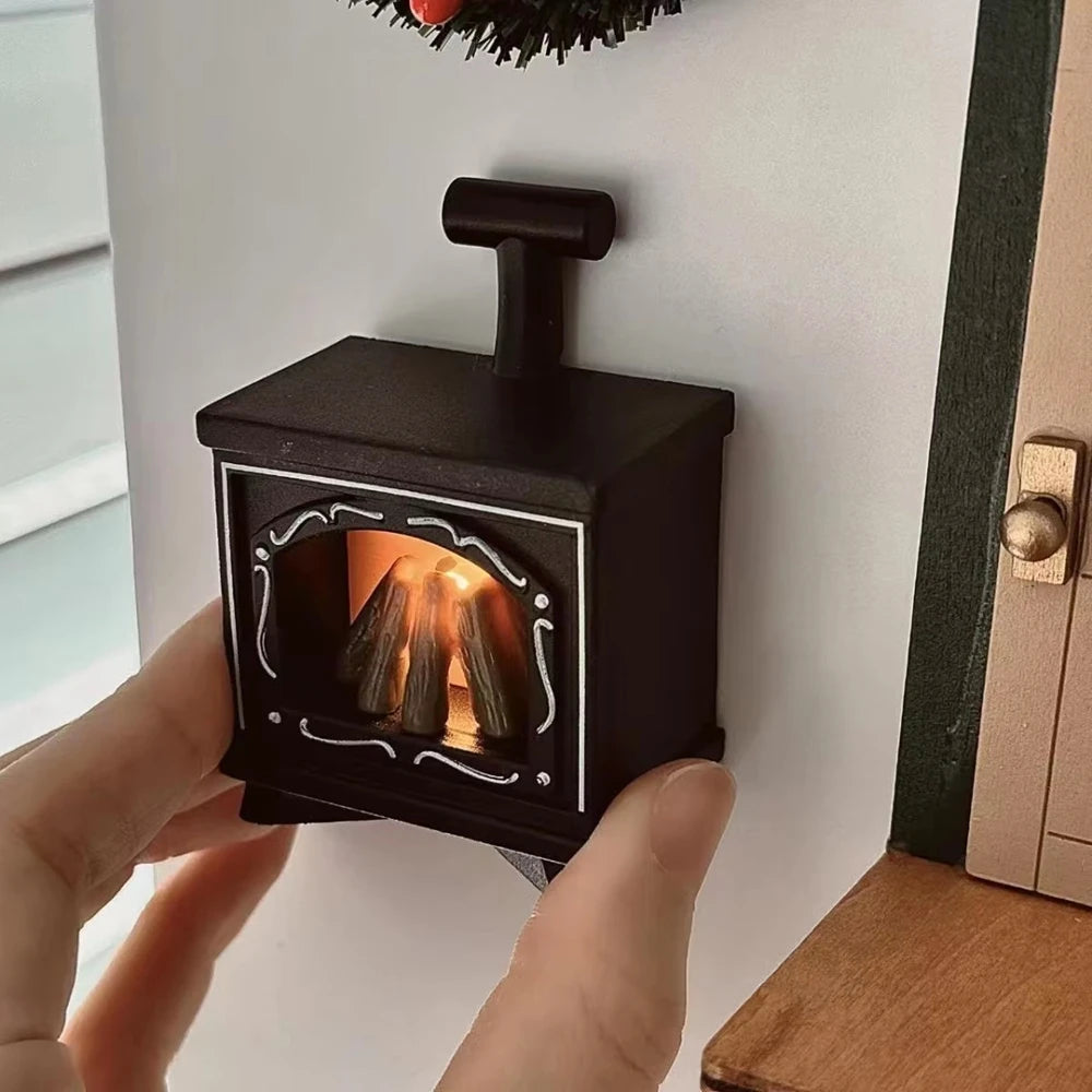 Mini Fireplace Fridge Magnet Light