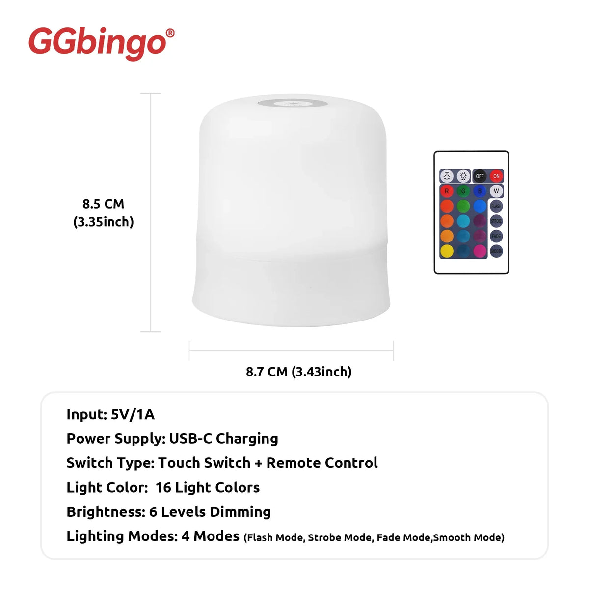 Touch Night Light with Remote