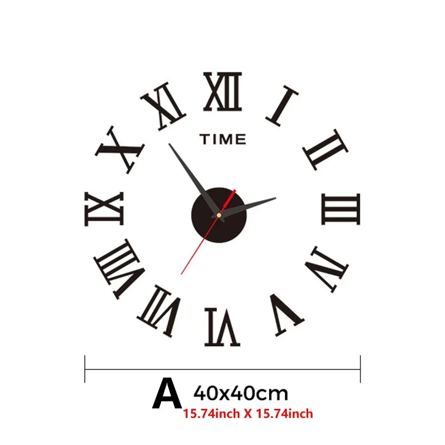Large 3D DIY Wall Sticker Clock