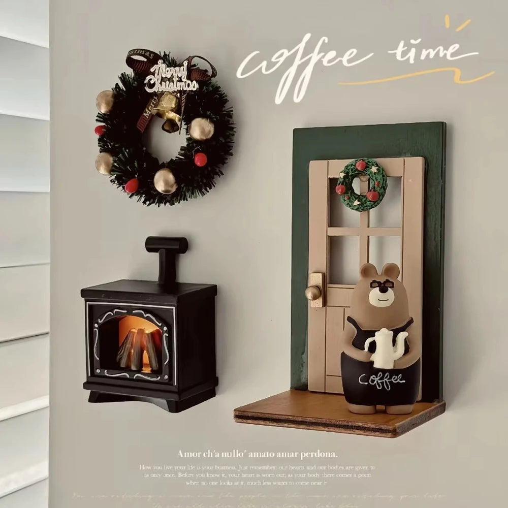 Mini Fireplace Fridge Magnet Light