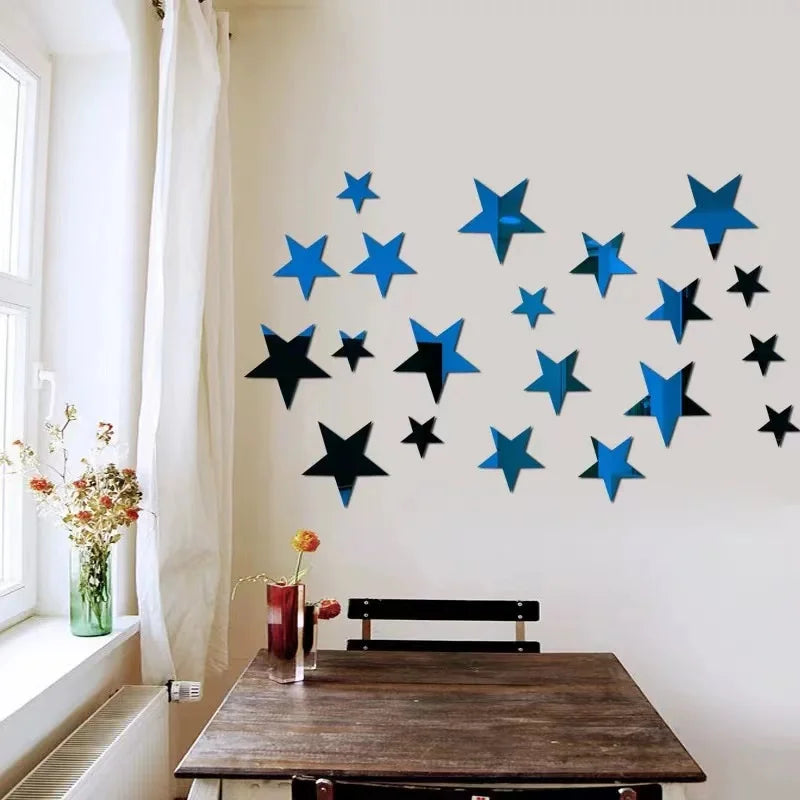 20pcs Star Mirror Wall Decals