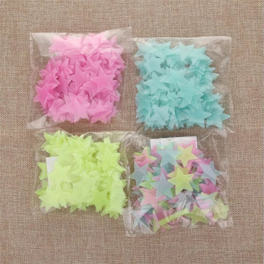3D Glow-in-the-Dark Star Stickers 50pcs