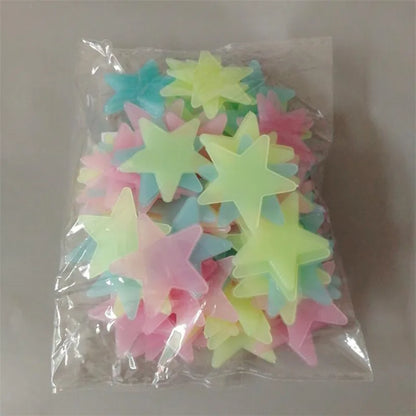 3D Glow-in-the-Dark Star Stickers 50pcs