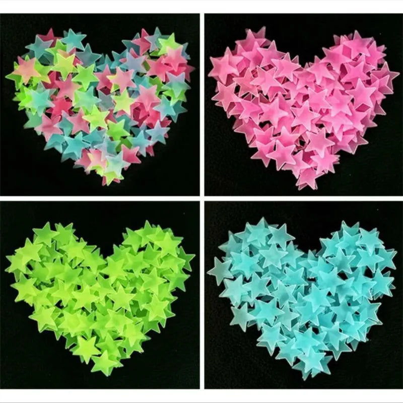 3D Glow-in-the-Dark Star Stickers 50pcs