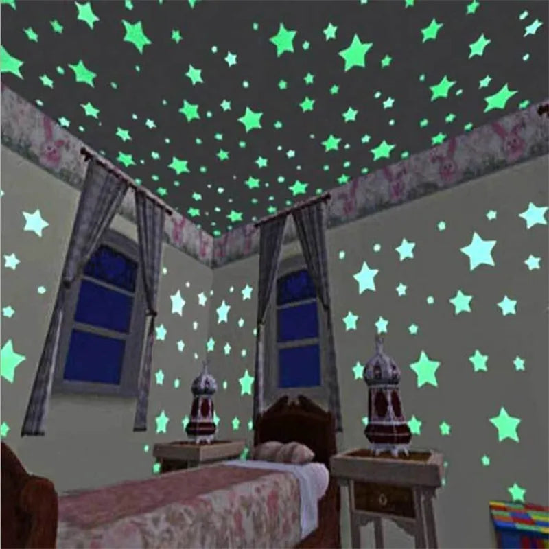 3D Glow-in-the-Dark Star Stickers 50pcs