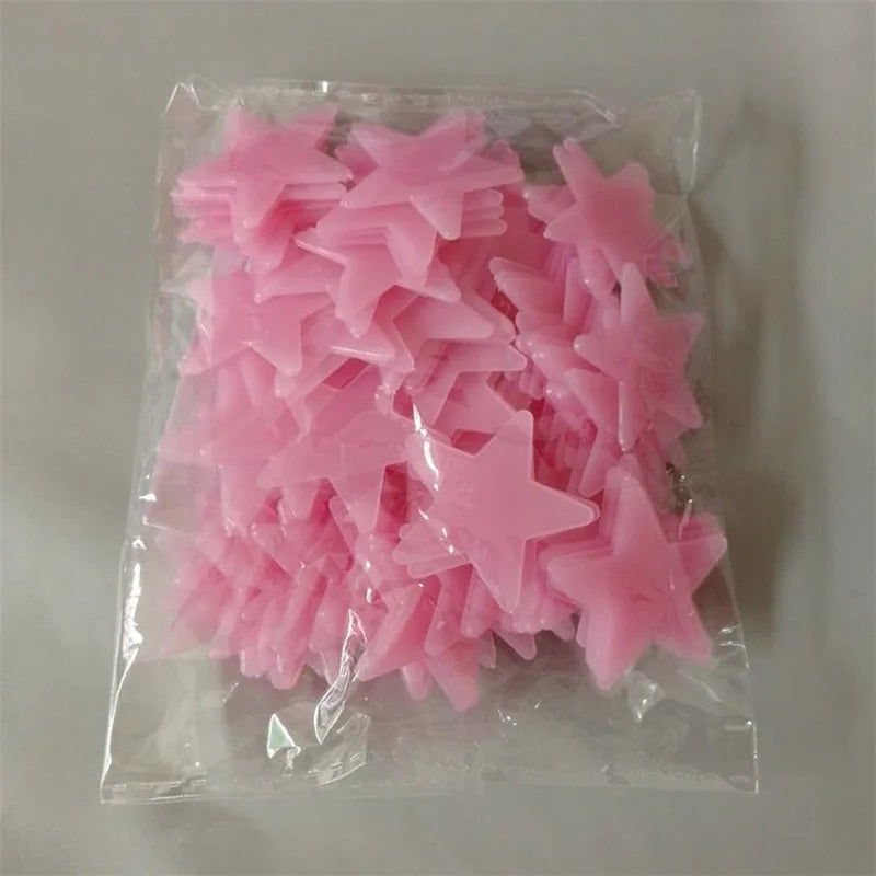 3D Glow-in-the-Dark Star Stickers 50pcs