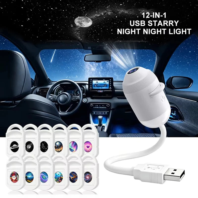 USB Car Starry Sky Projector