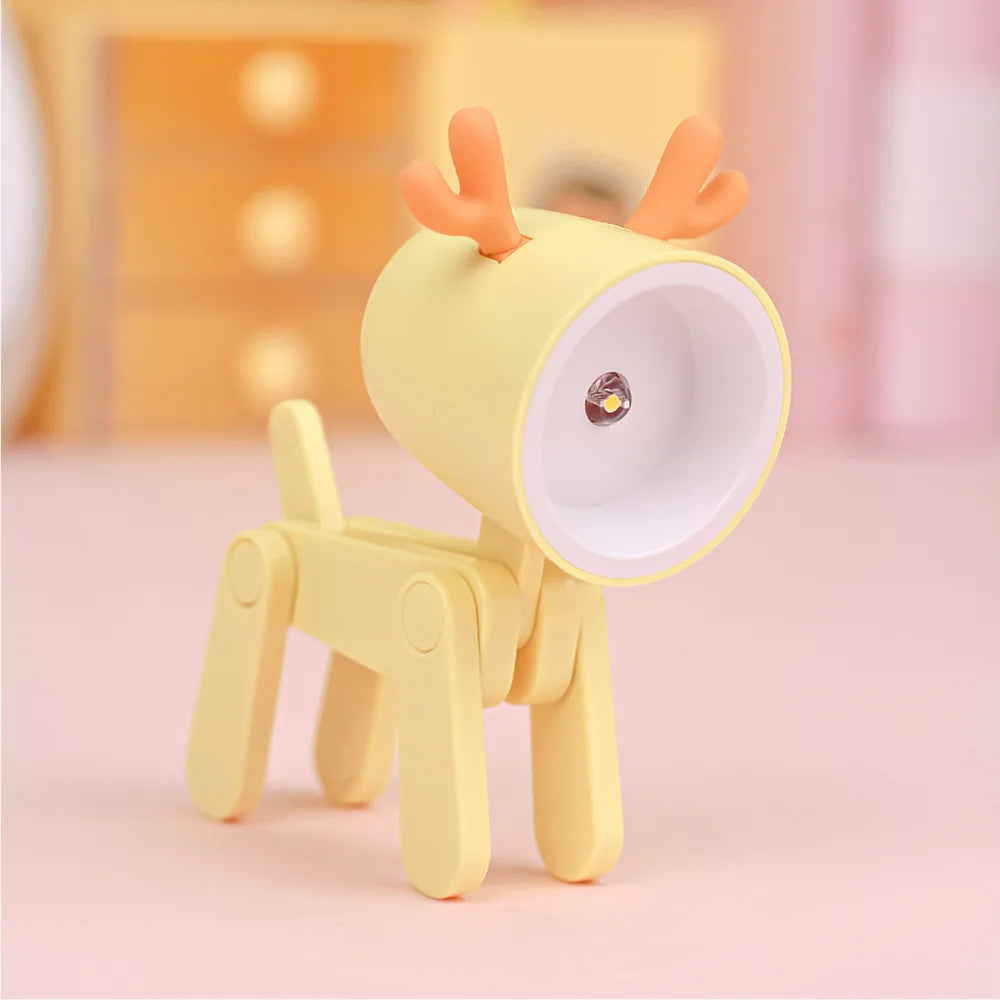 Folding Dog and Deer Mini Desk Lamp