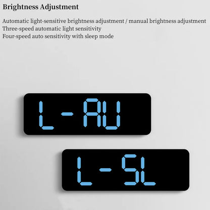 9-Inch Digital Wall Clock with Temp