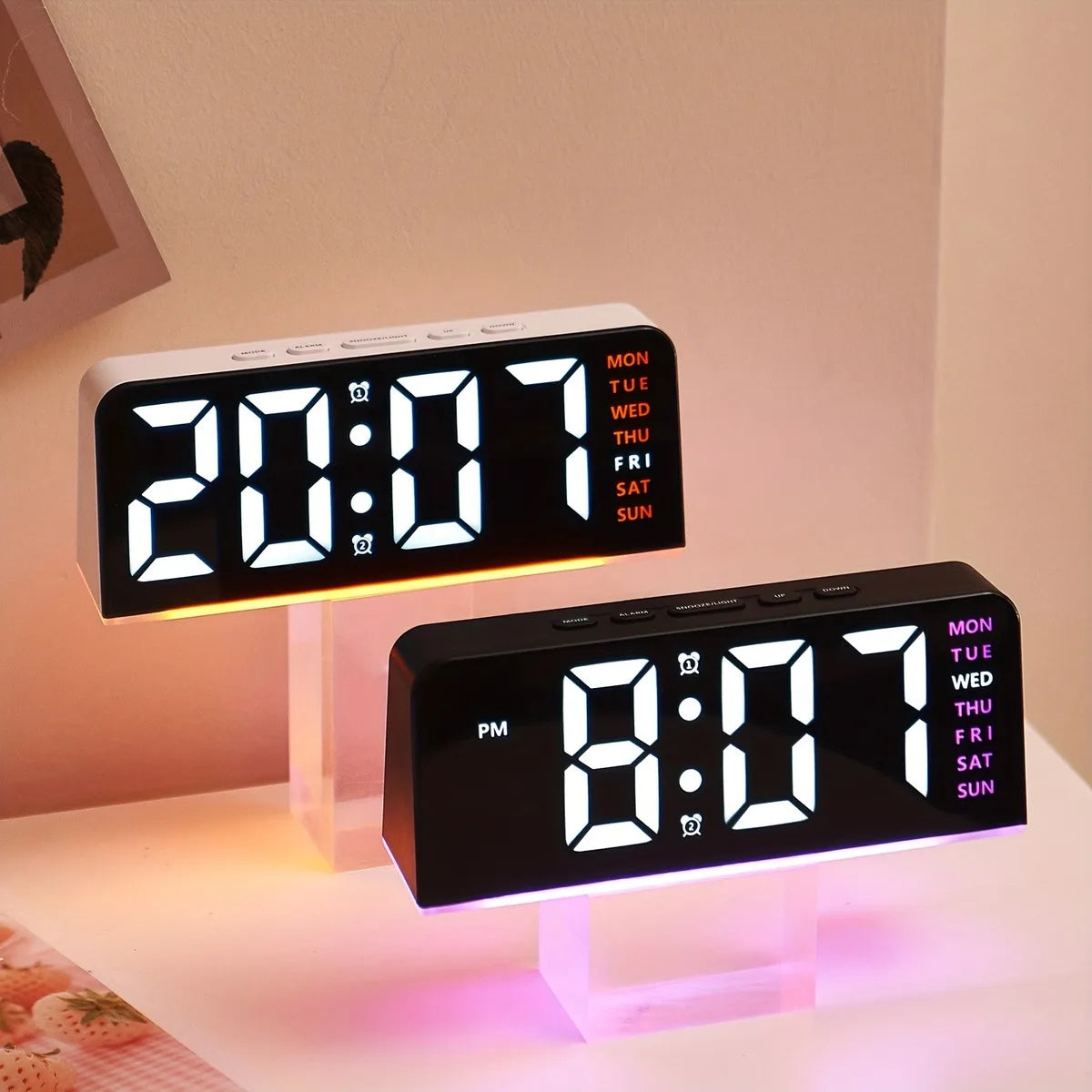 Crown LED Alarm Clock with Mood Light