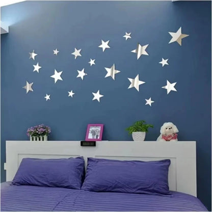 20pcs Star Mirror Wall Decals