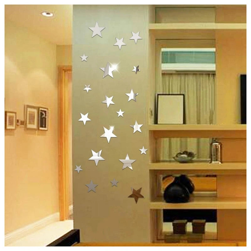 20pcs Star Mirror Wall Decals