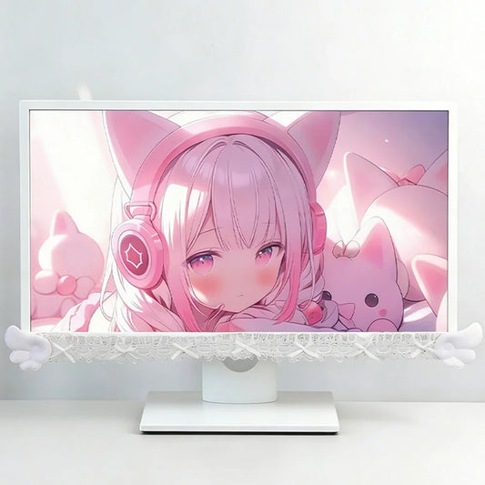 Lace Bow Monitor Frame Decor