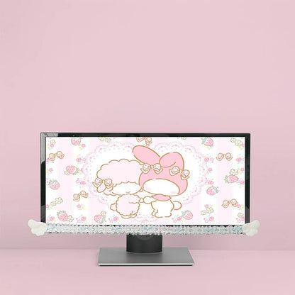 Lace Bow Monitor Frame Decor