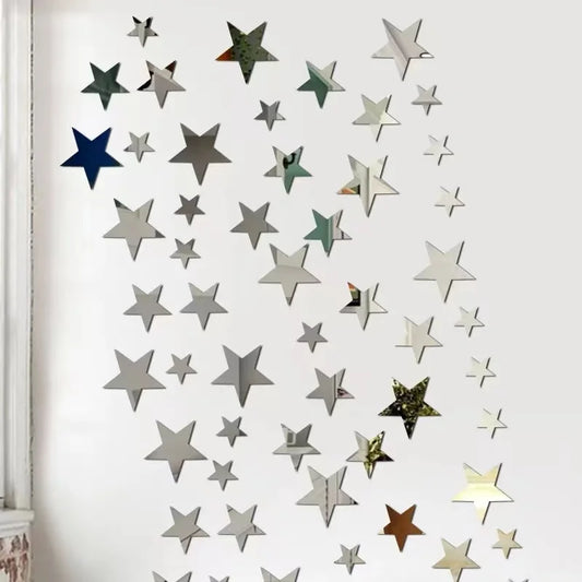 20pcs Star Mirror Wall Decals