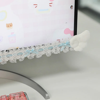 Lace Bow Monitor Frame Decor
