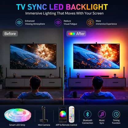 TV Sync RGBIC Backlight with Camera