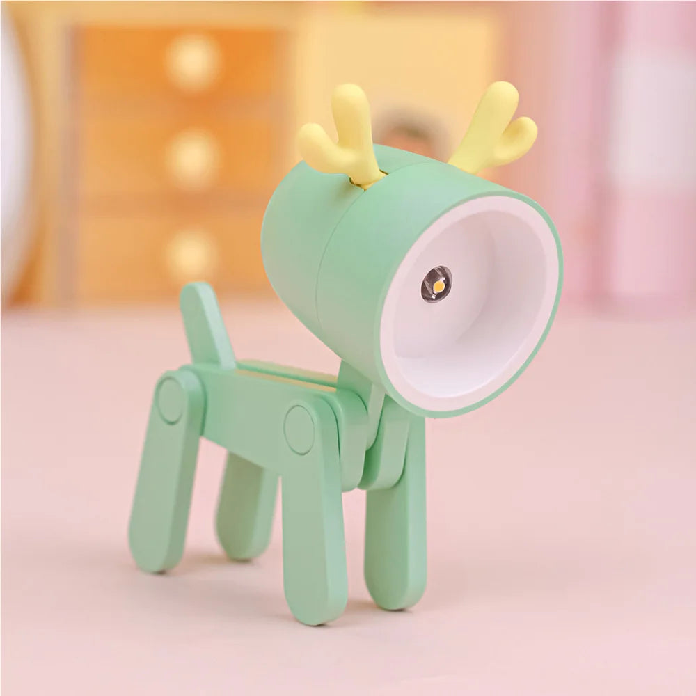 Folding Dog and Deer Mini Desk Lamp