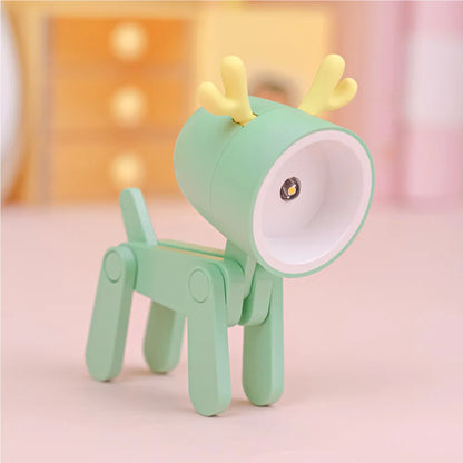 Folding Dog and Deer Mini Desk Lamp