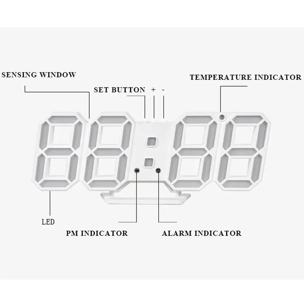 LED Digital Wall and Desk Clock