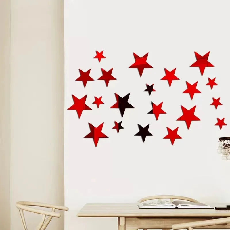 20pcs Star Mirror Wall Decals