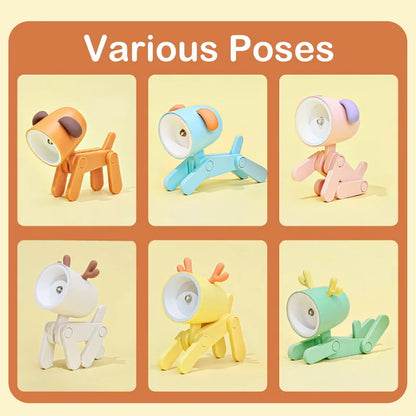 Folding Dog and Deer Mini Desk Lamp