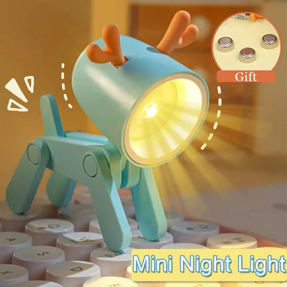 Folding Dog and Deer Mini Desk Lamp