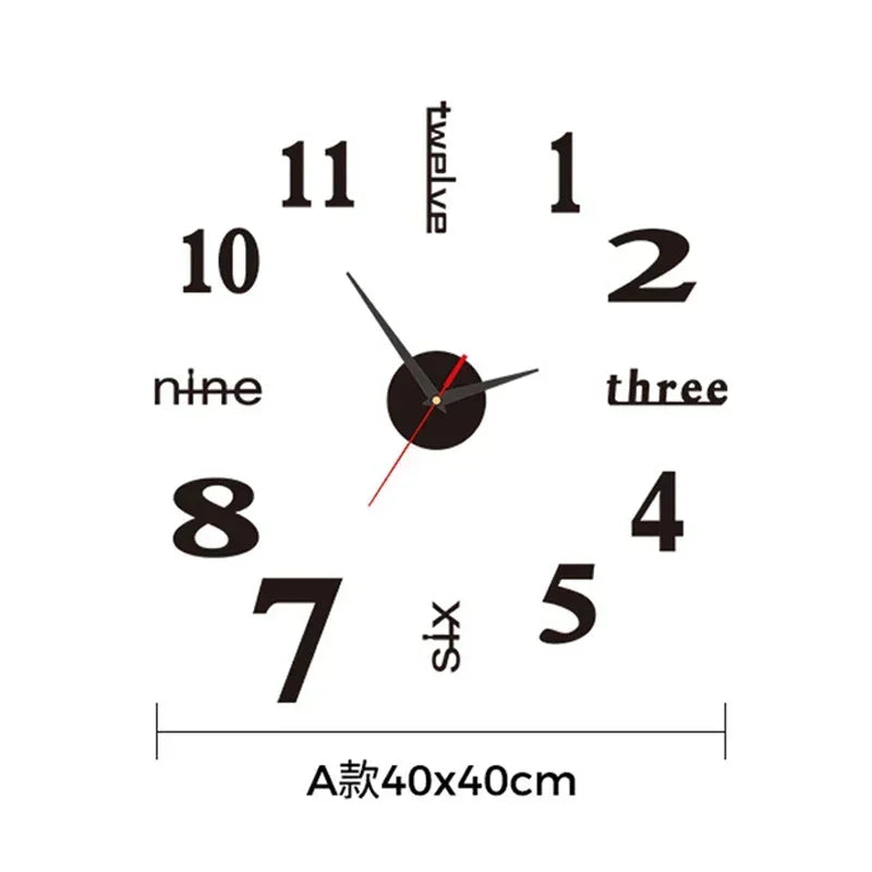 Large 3D DIY Wall Sticker Clock