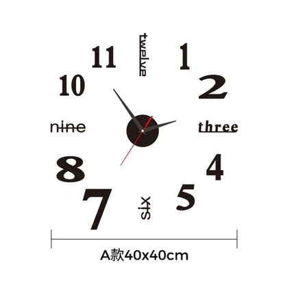 Large 3D DIY Wall Sticker Clock