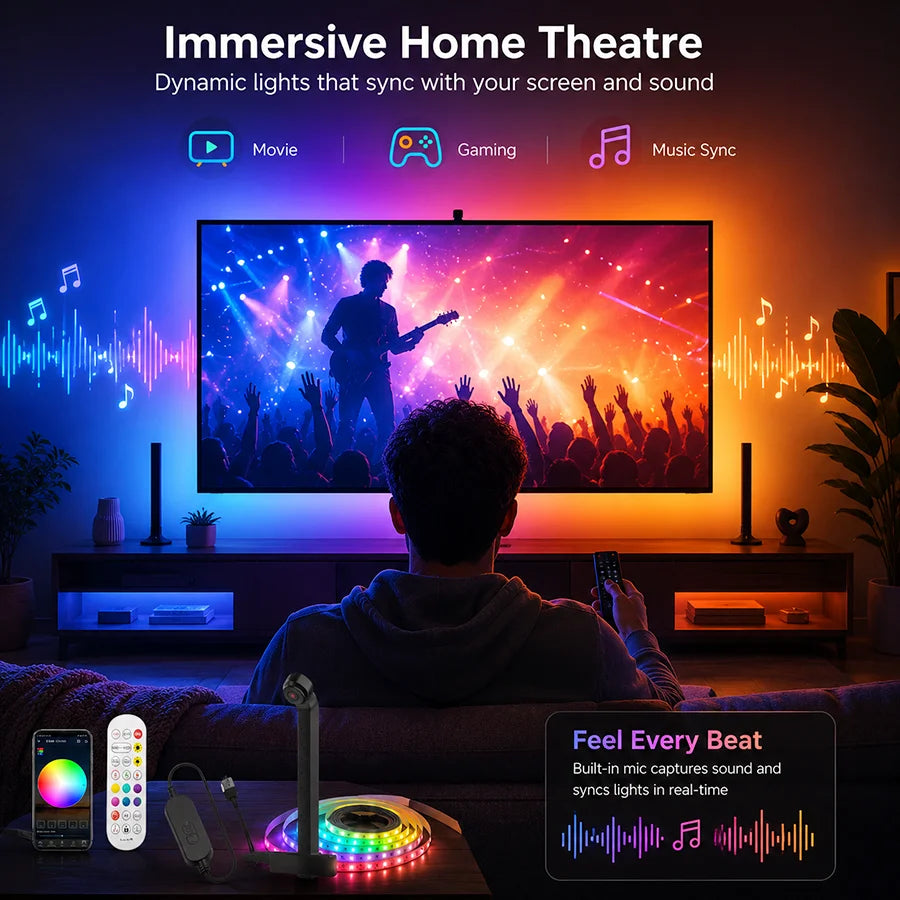 TV Sync RGBIC Backlight with Camera