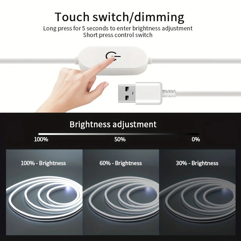 USB Neon LED Strip with Touch Dimmer