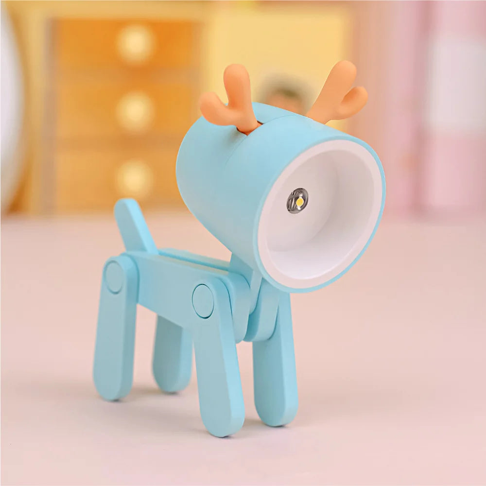Folding Dog and Deer Mini Desk Lamp