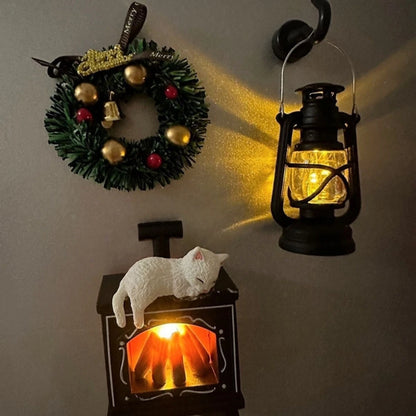 Mini Fireplace Fridge Magnet Light