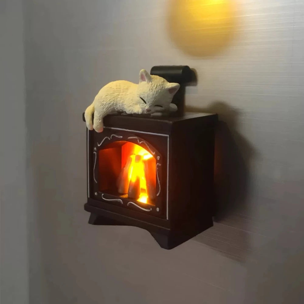 Mini Fireplace Fridge Magnet Light