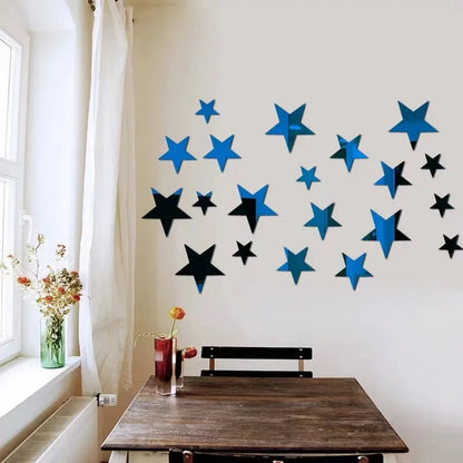 20pcs Star Mirror Wall Decals