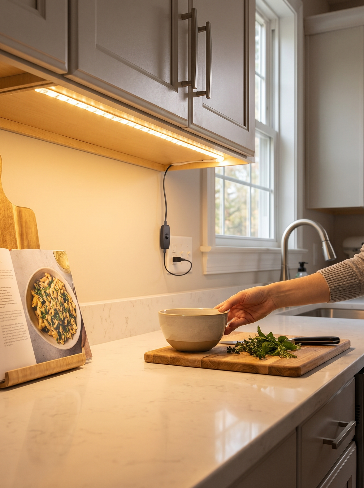 USB LED Strip Light under kitchen cabinets